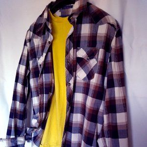American Eagle Plaid Button Long Sleeve Large